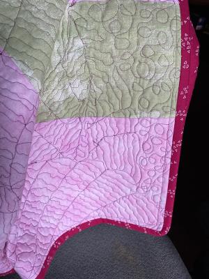 Coleus Chrous 69 X 57 Cotton Quilt, Paper piecing/Applique- Back Detail