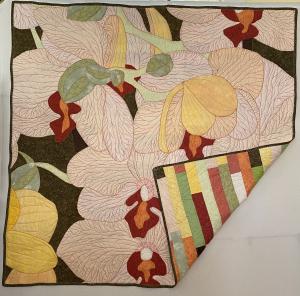  Moth Orchid Backing- 64 x 62 - Paper Pieced / Applique Cotton