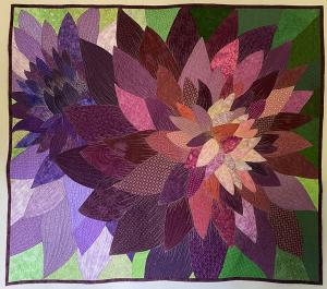 Mums for Mom - 63x55; 100% cotton, Paper pieces and applique.  Sold