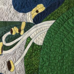 Asiatic Dayflower - 49 x 54 Quilt Details - Paper Pieced / Applique 