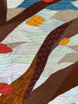 Autumn Sunset Details - Queen - Technique: Paper Pieced / Applique